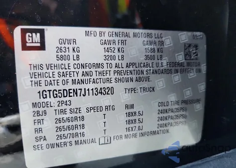 2018 GMC Canyon Slt from USA, damaged, VIN 1GTG5DEN7J1134320